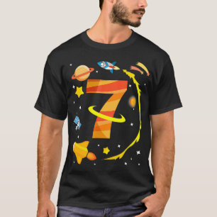 T-shirt Space Rocket Plane Stars 7 Ans Né 2011