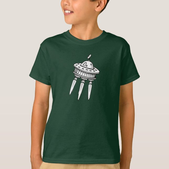 T-shirt Space Ship Doodle Design amusant (Devant)