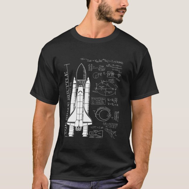 T-shirt Space Shuttle STS Rocket Science Equations (Devant)