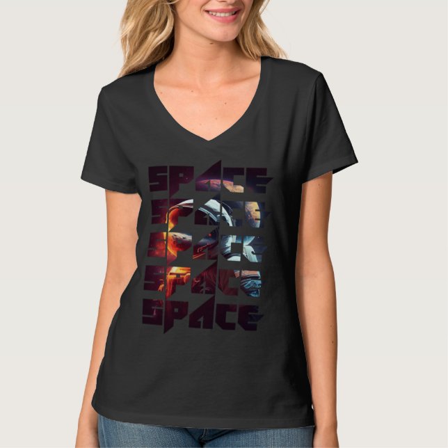T-shirt Space Text Solar System Galactic Astro Space Enthu (Devant)