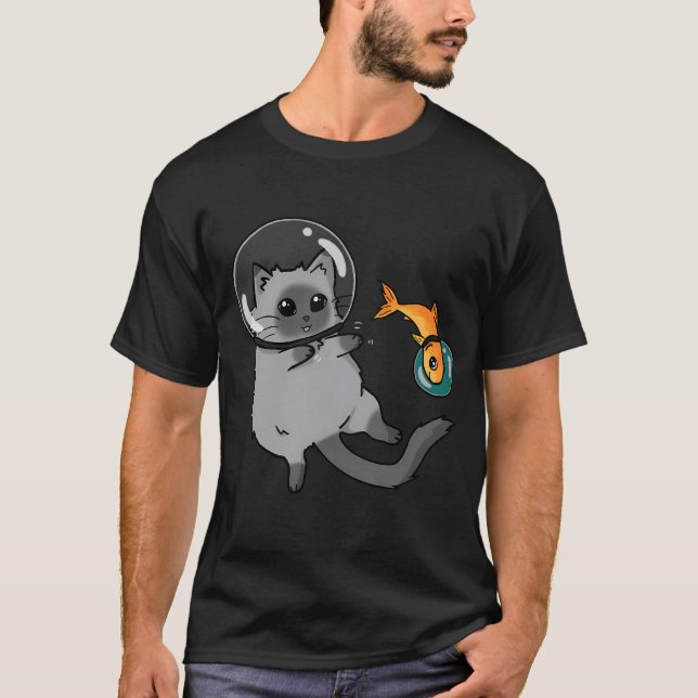 T-shirt spacecat et spacefish (Devant)