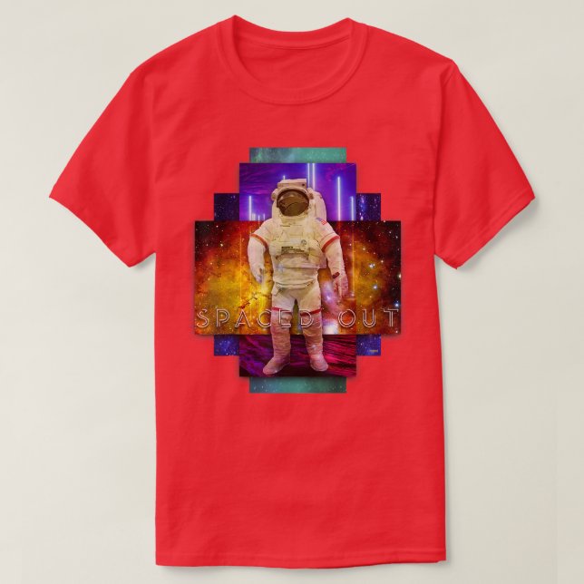 T-shirt Spaced Out Synthwave Astronaut  (Design devant)