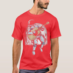 T-shirt Spaceman Acoustique Guitare Musique Astronaut Plei