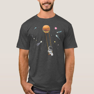 T-shirt Spaceman swing sur un hamburger, Planètes Cheesebu