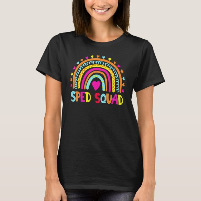 T-shirt Spad Special Ed Rainbow Teacher Retour À Scho (Devant)