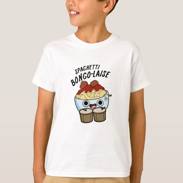 T-shirt Spaghetti Bongolaise Funky Food Pun (Devant)