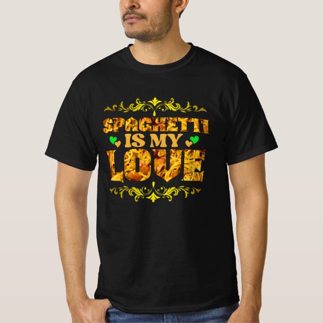 T-shirt spaghetti drôle est mon amour design (Devant)