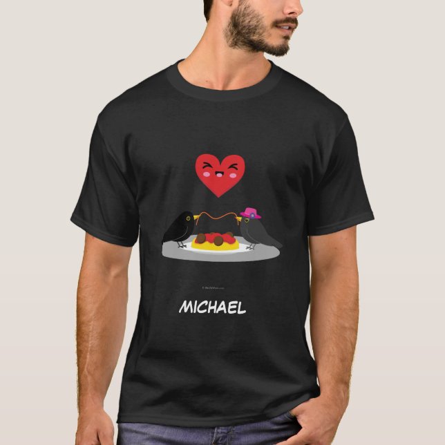 T-shirt Spaghetti Meatballs Date romantique | Ajouter Votr (Devant)