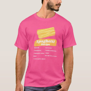T-shirt Spaghetti Recette Italienne Cuisine Cuisine Chef C
