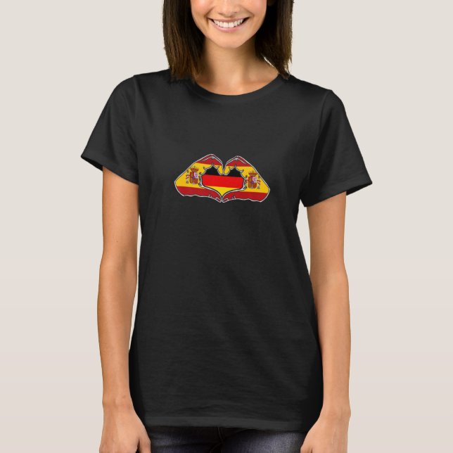 T-shirt Spain and Germany Heart hand friendship (Devant)
