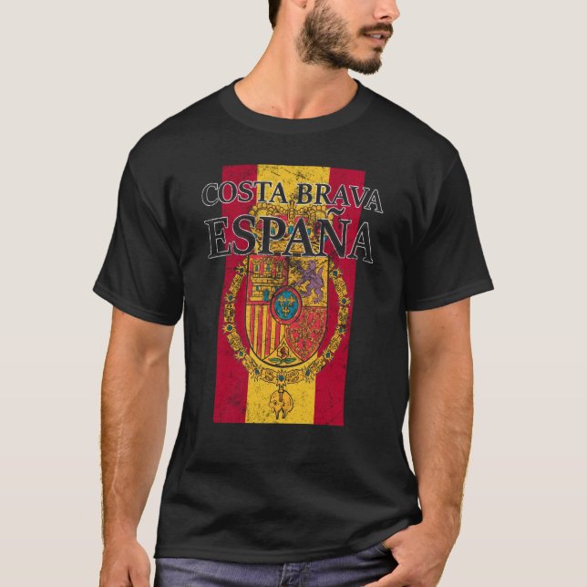 T-shirt Spain Costa Brava Flag Travel Europe Holiday (Devant)