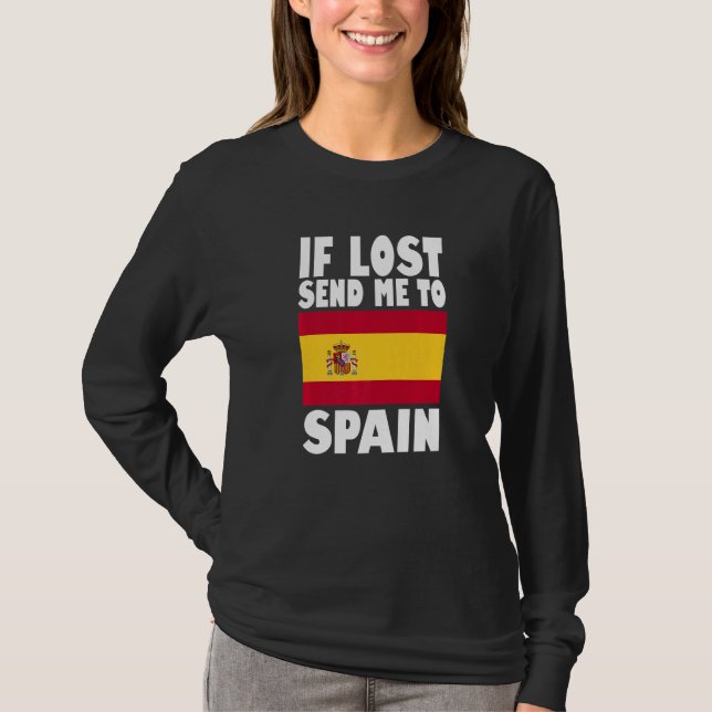 T-shirt Spain Flag Design  If lost send me to Spain Premiu (Devant)