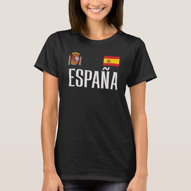 T-shirt Spain Flag Espana Football Soccer Fan Men Women Ki (Devant)