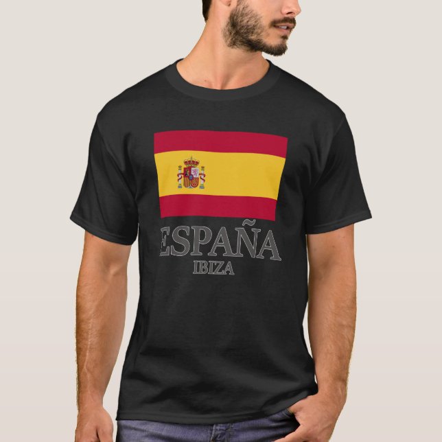 T-shirt Spain Ibiza Flag Travel Europe Holiday (Devant)