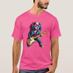 T-shirt Spaniel jouet anglais guitare électrique chien drô