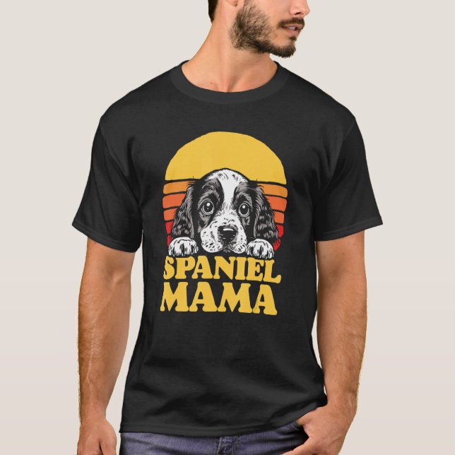 T-shirt Spaniel Mama Cute Anglais Cocker Spaniel Puppy Mam (Devant)