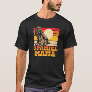 T-shirt Spaniel Mama Cute Retro Cocker 80s Sunset Vintage