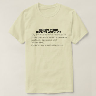 T-shirt Spanish and English Know Your Rights ICE