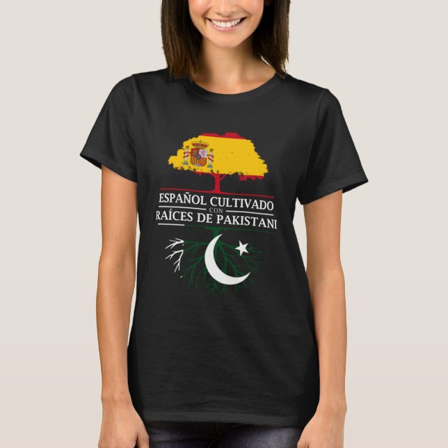T-shirt Spanish Grown with Pakistani Roots  Pakistan (Devant)