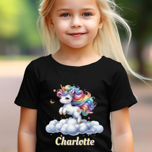 T-shirt Sparkle unicorn nom de nuage magique noir