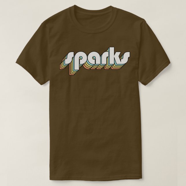 T-shirt Sparks Retro Typographie arc-en-ciel style défraîc (Design devant)