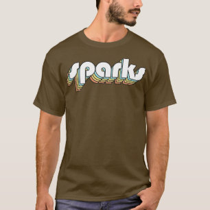T-shirt Sparks Retro Typographie arc-en-ciel style défraîc
