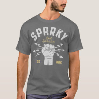 T-shirt Sparky Electrician Funky Lineman Papa Retro Cadeau