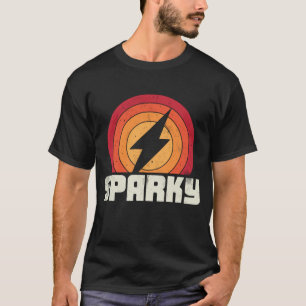 T-shirt Sparky Electrician Funky Lineman Papa Retro Vintag
