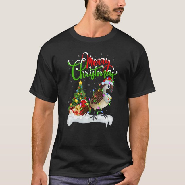 T-shirt Sparrow Bird  Xmas Decorations Santa Sparrow Chris (Devant)