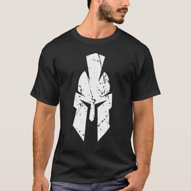 T-shirt Sparta Avec Casque Dans Retro Look (Devant)