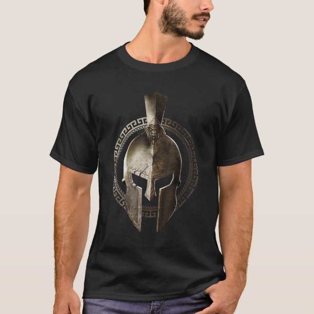 T-shirt Spartan Casque Guerrier Gladiator Exercice Sparta  (Devant)