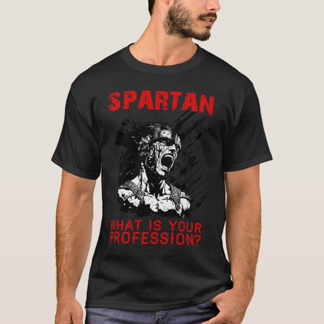 T-shirt Spartan quelle est votre profession gym Fière spar (Devant)