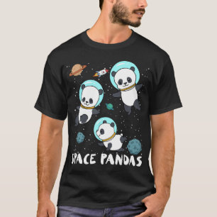 T-shirt Spatiale Pandas Drôle Astronaut Planet Voyage Tee