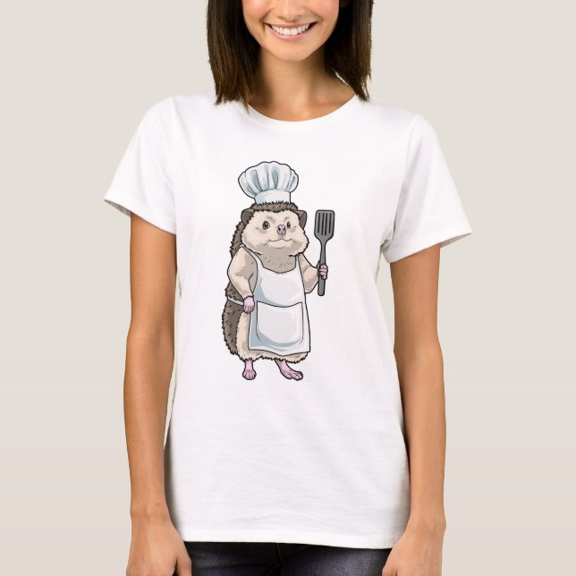 T-shirt Spatule de cuisine de hérisson de cuisson (Devant)