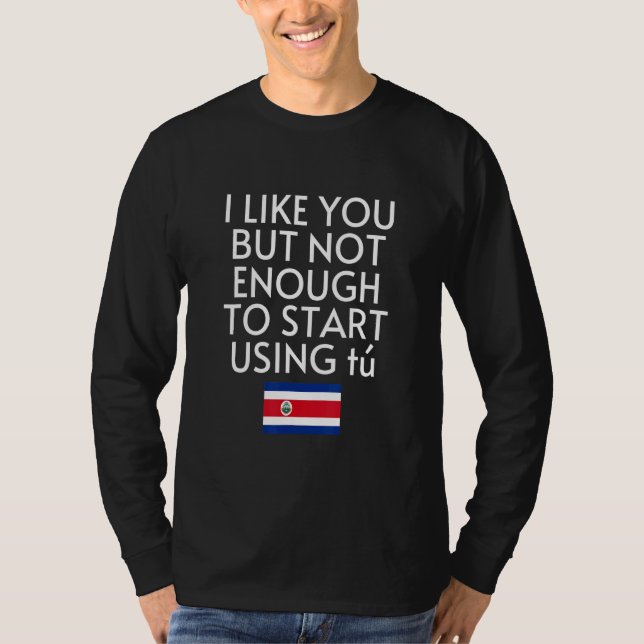 T-shirt Speak Spanish Costa Rica Flag Usted Tu Costa Rican (Devant)