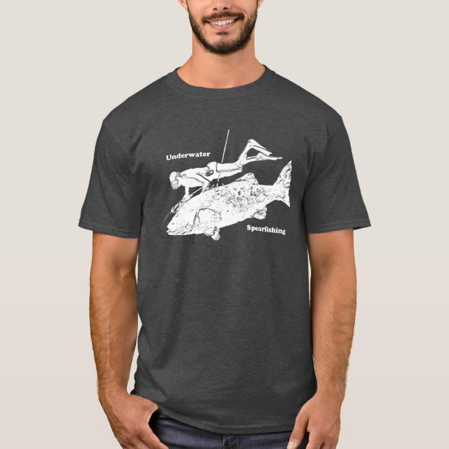 T-shirt Spearfishing sous-marin vintage libèrent le (Devant)