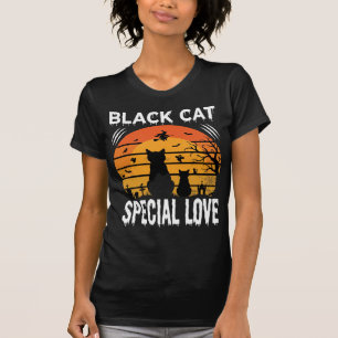 T-shirt Spécial Chat Noir Halloween Amour Design Gothique