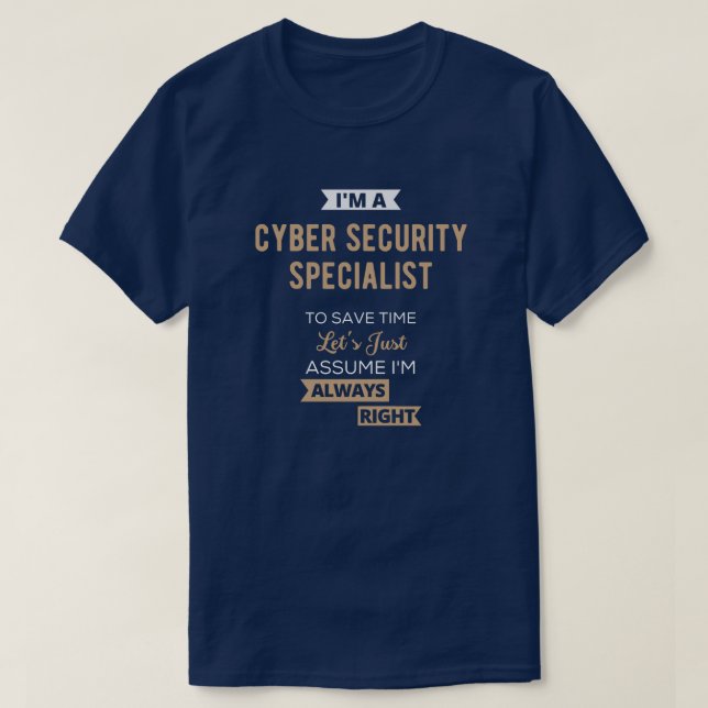 T-shirt Spécialiste de la cybersécurité (Design devant)