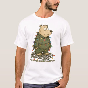 T-shirt Spécialiste de l'éclairage extérieur d'ours drôle
