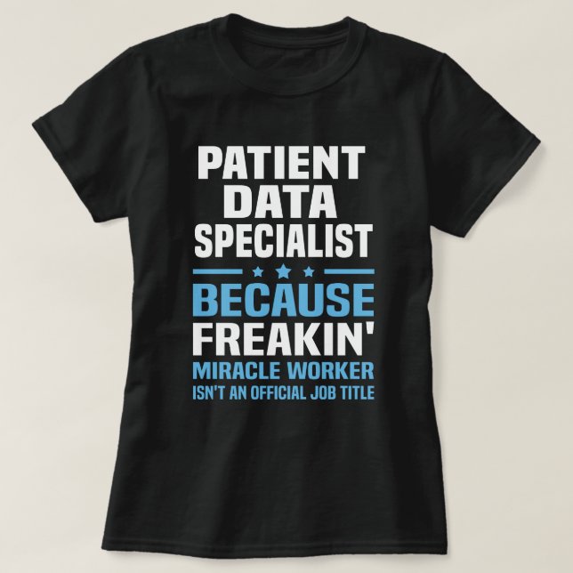 T-shirt Spécialiste des données patients (Design devant)