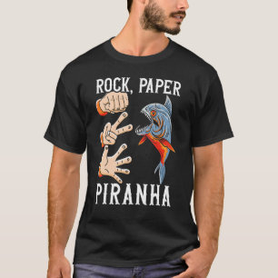 T-shirt Spécialiste du poisson Rock Paper Piranha Aquario