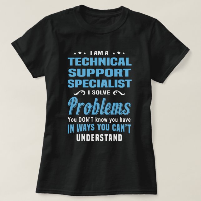 T-shirt Spécialiste du support technique (Design devant)