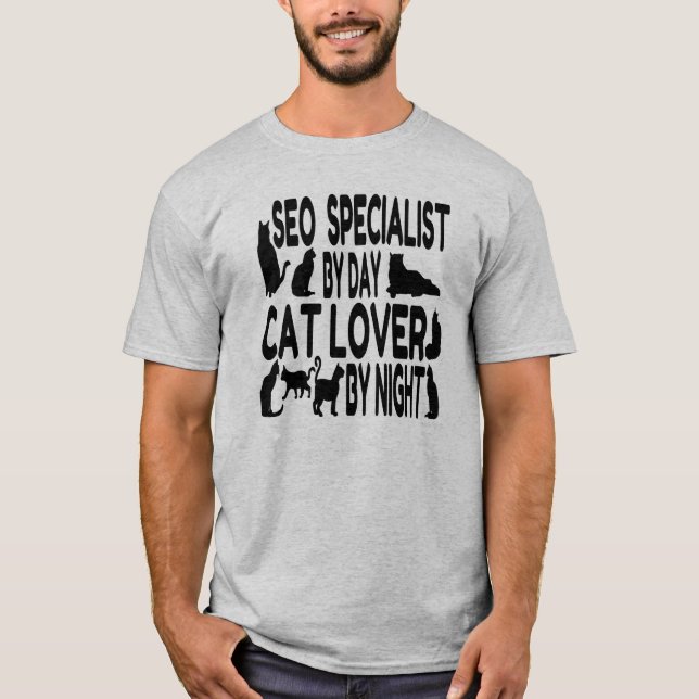 T-shirt Spécialiste en référencement Amoureux des chats (Devant)