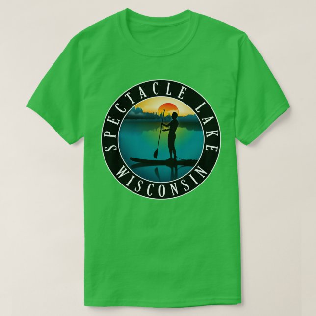 T-shirt Spectacle Lake Wisconsin Paddleboard (Design devant)