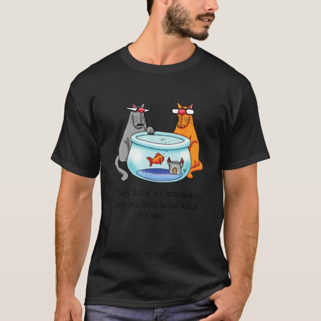 T-shirt Spectickles humour de chat et de poisson (Devant)