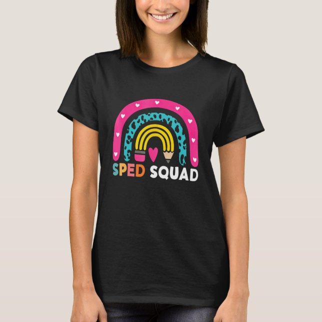 T-shirt Sped Crew Rainbow Special Education Teacher Back T (Devant)