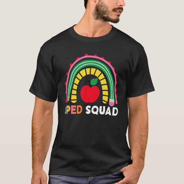T-shirt Sped Crew Rainbow Special Education Teacher Back T (Devant)
