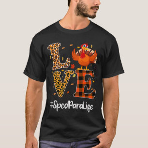 T-shirt Sped Para Vie Amour Action de grâce Léopard Dinde