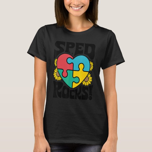 T-shirt SPED Rocks Special Education Teacher Speducator Wo (Devant)