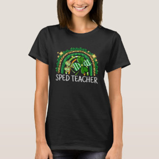T-shirt Sped Teacher Rainbow Lucky St Patrick's Day Shamro